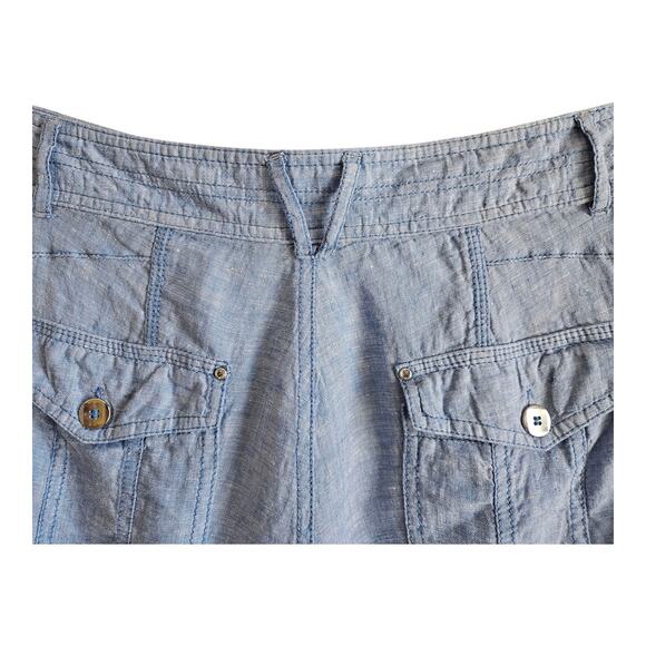 INC International Concepts Women's Size 10 100% Linen Shorts Blue Coastal 31 x 5 - Picture 4 of 6